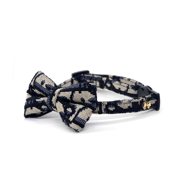 Blue Garden - Pet Collar With Bow Tie